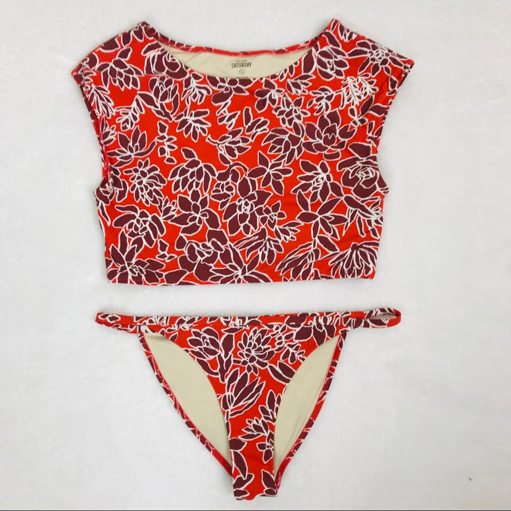 Kate Spade Saturday Two Piece Swimsuit S/M Floral